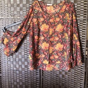 Flowing Sheer Top with Large Long Sleeves